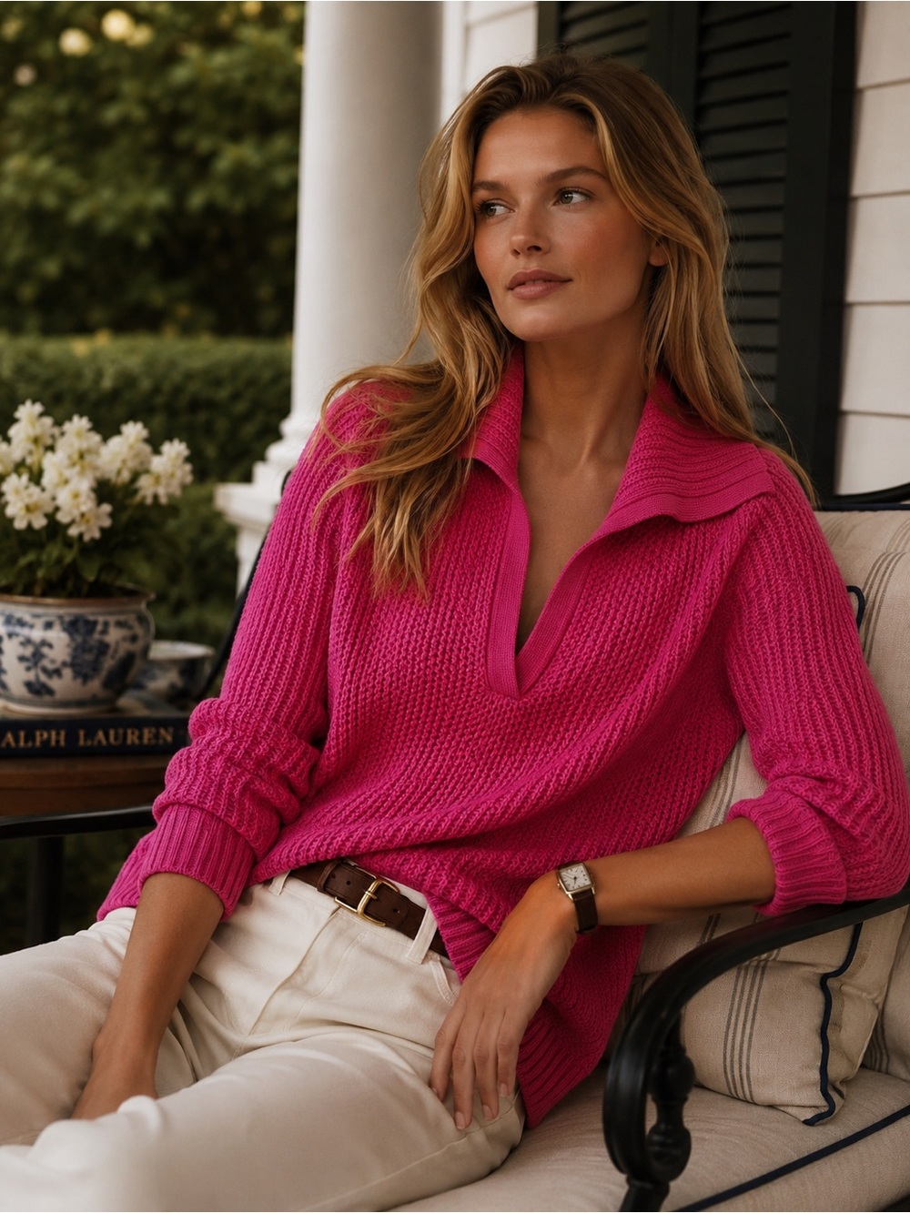 Vintage Lauren Ralph Lauren Black Label Pink Shawl Collar Sweater Size XS NWT